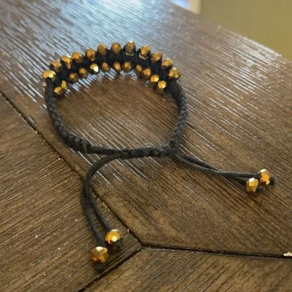 Fun Black and Gold Diamond Beach Bracelet - Picture 6 of 9